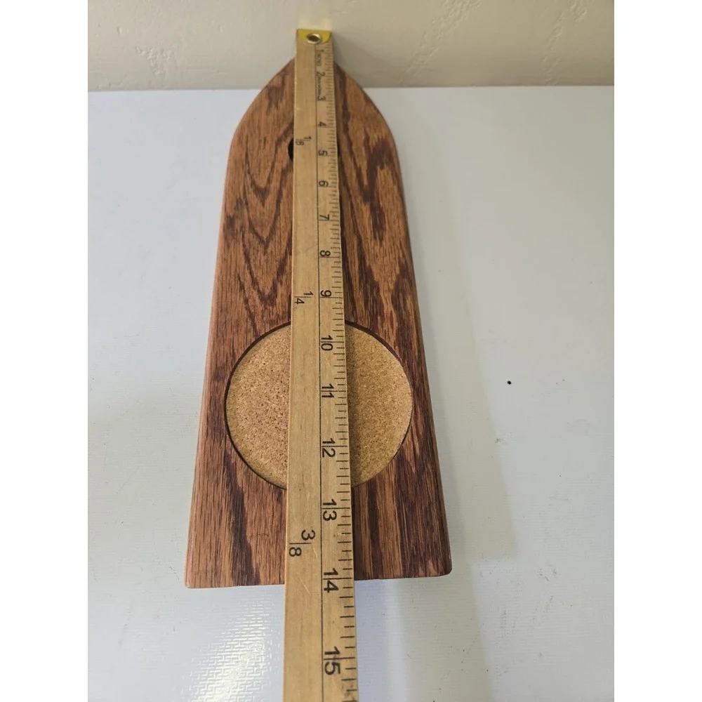 Vintage Wood Balancing Wine Bottle Holder Cork Coaster Mid Century Wet Bar